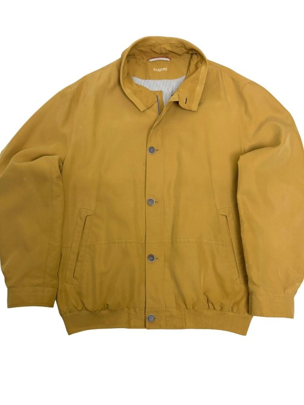BUGATTI SILK Jacket Gold Luxury Designer Light Bomber Casual Coat Mens XL